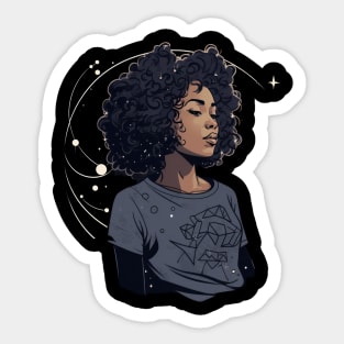 Empowered, confident, and fierce in black Sticker